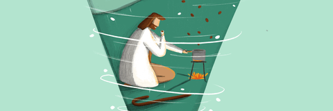 Was coffee discovered by a goatherd? An illustration for an article by Gwilym Davies in Standart magazine