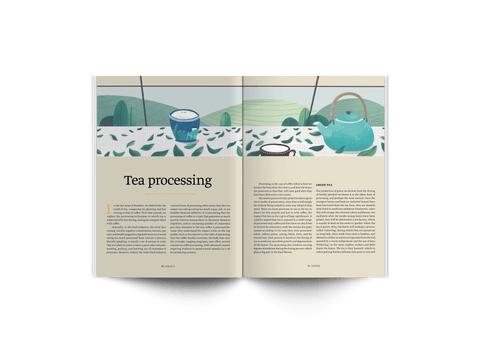 Article in Standart magazine about Tea processing with words by Mike Riley and illustrations by Lorna Jameson