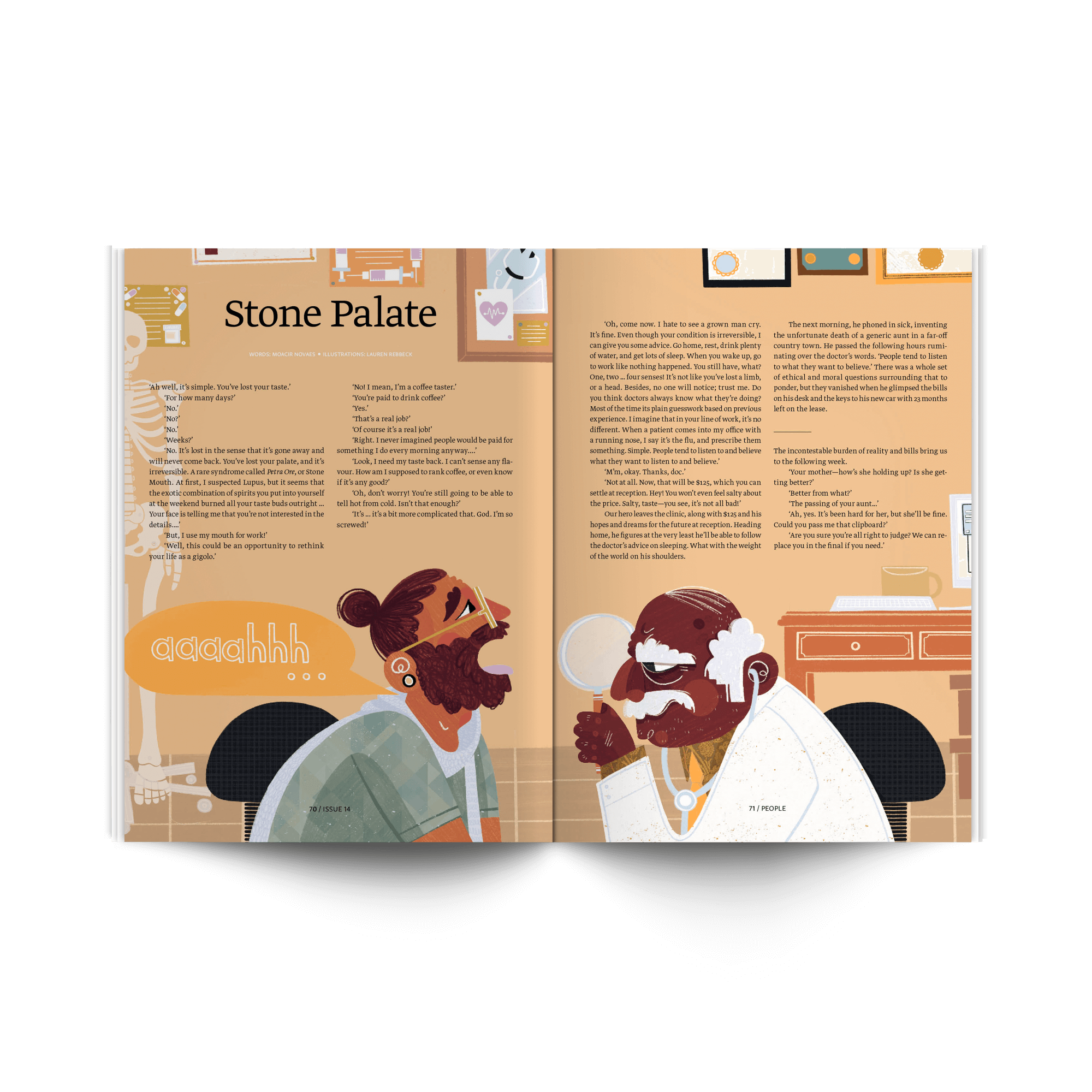 Story in Standart magazine about what happens to a coffee competition head judge when he loses his taste? Words by Moacir Novaes and illustrations by Lauren Rebbeck