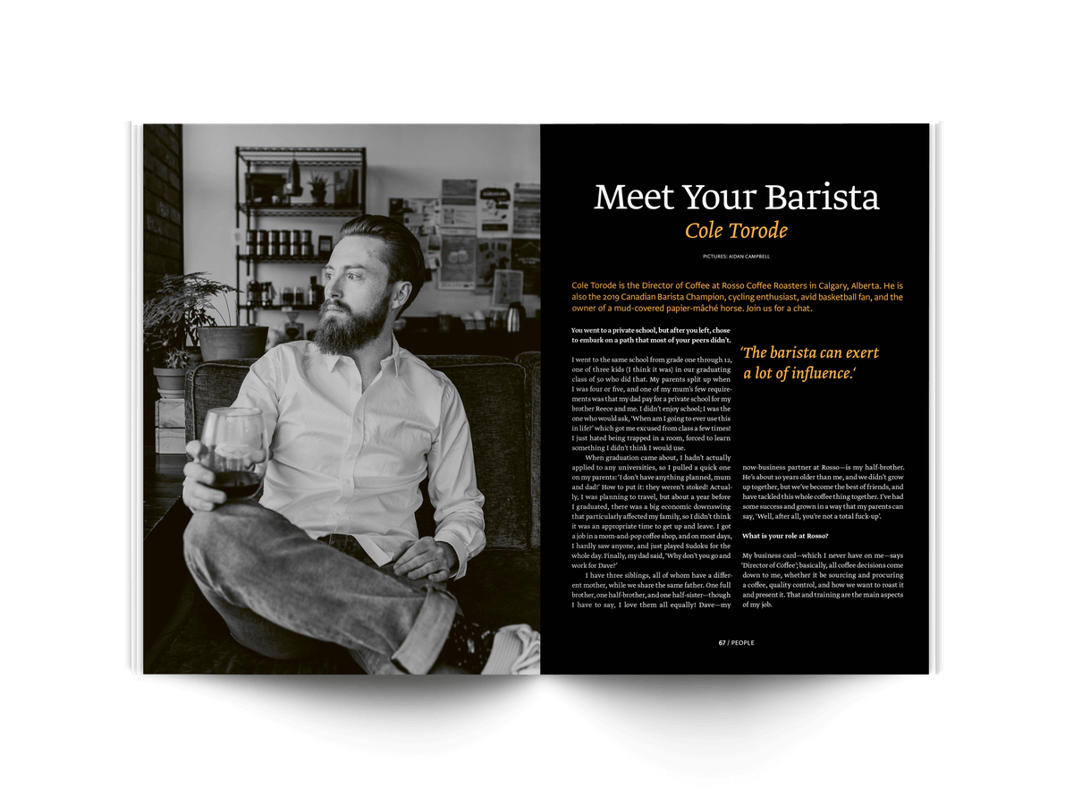 Interview in Standart magazine with Candaian Barista Champion Cole Torode of Forward Coffee (fwdcoffee)
