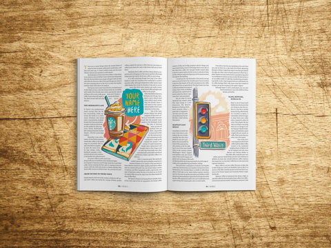 An article in Standart magazine about the best coffee shops in Seattle with illustrations by Adrian Macho (seasidespirit)