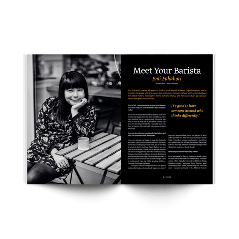Interview in Standart magazine with Emi Fukahori founder of MAME Zurich and 2018 World Brewers Cup champion