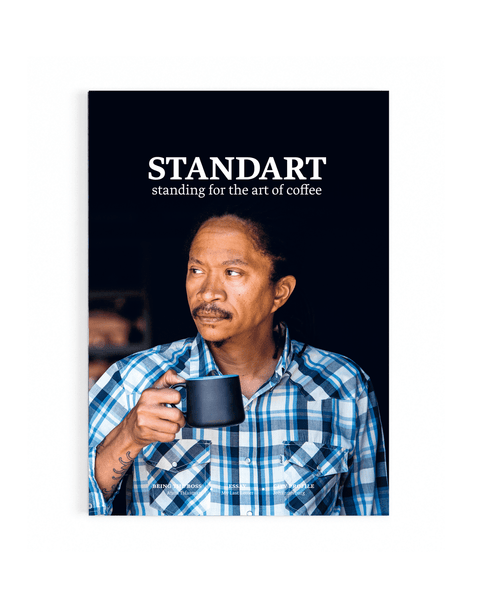 Cover of Standart magazine issue 9. Voted best coffee magazine by sprudge.com readers in the sprudgie awards.