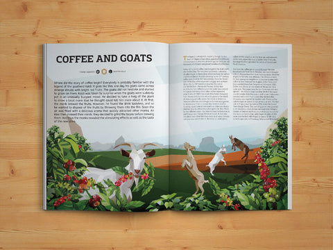 An article in Standart magazine about the origin of coffee including the story of the goatherd Kaldi